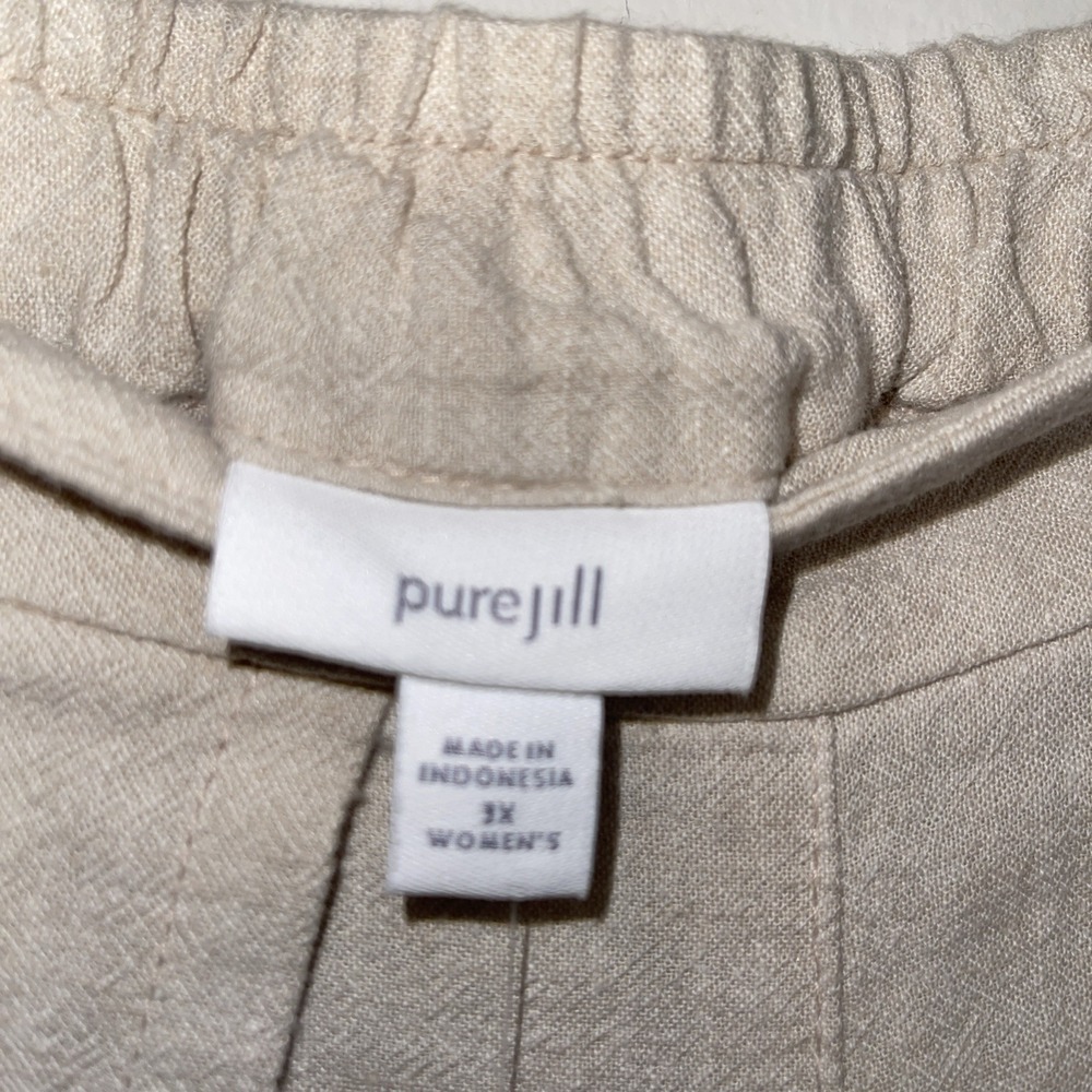J Jill Pure Jill 3X Culottes Beige Linen Blend Wide Leg Crop Pants NWT Womens - Picture 8 of 11